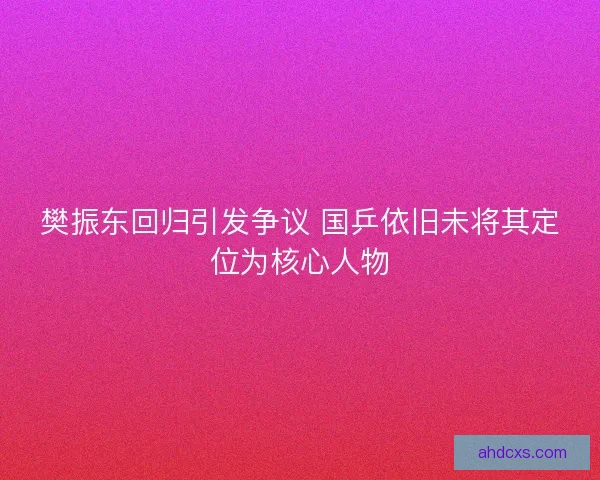 樊振东回归引发争议 国乒依旧未将其定位为核心人物